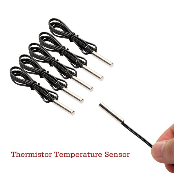 5PCS NTC 10K Ohm 1% 3435 Thermistor Temperature Sensor Cylinder Probe 0.5M Wire 