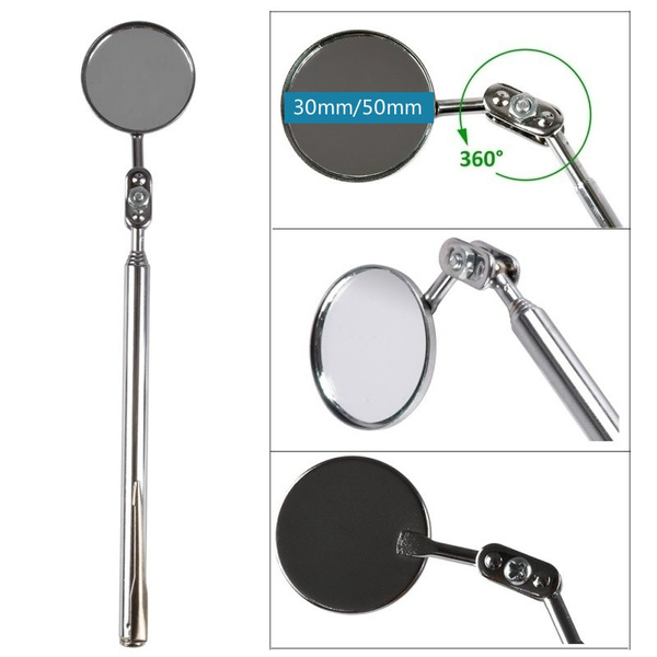 Telescoping Inspection Round Mirror automotive Extending Car Angle View Pen Tool