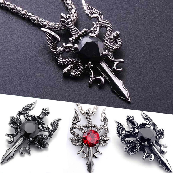 Crossed Katana Sword Necklace - Helloice Jewelry