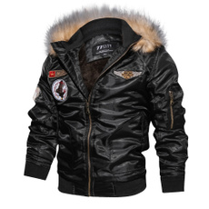 Fashion, fur collar, Jackets for men, Motorcycle