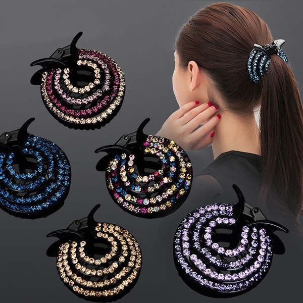 Rhinestone Women Ladies Hairgrip Hair Clips Hair Claw Ponytail Buckle Hair Pins Hair Bun Holders Hair Accessories Clamps Wish