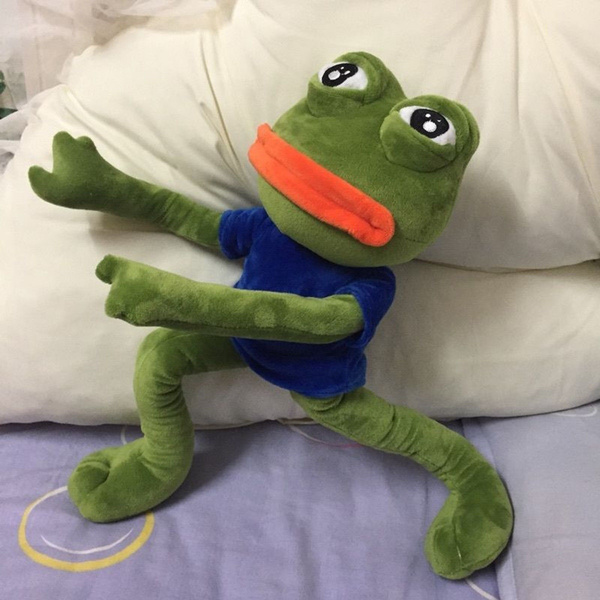 18'' Pepe The Frog Sad Frog Plush 4chan Kekistan Meme Doll Stuffed Toy 