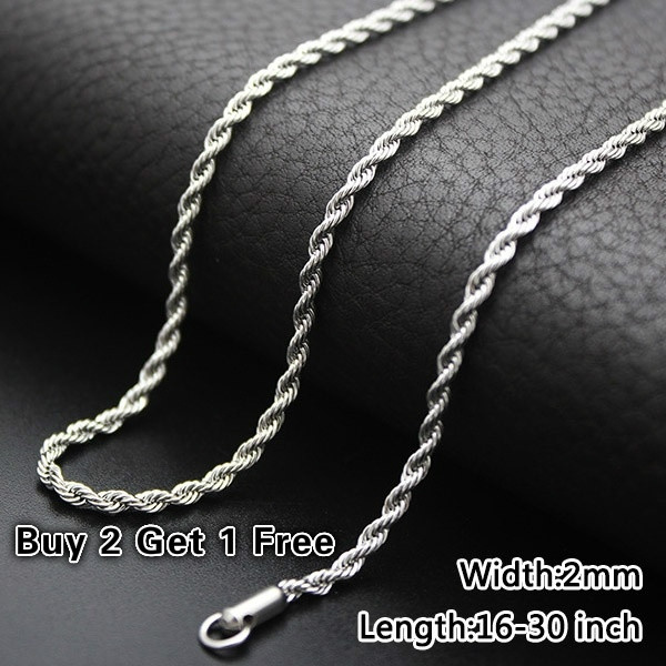 925 Silver Fashion Gifts 4MM Flash Twisted Chain Unisex Necklace 16"-30" X177 
