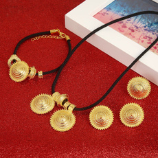 ethiopianjewelryset, Joyería de pavo reales, gold, Earring
