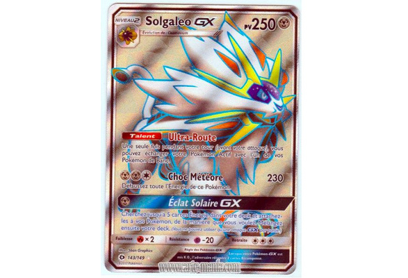  Pokemon - Solgaleo GX - 143/149 - Full Art Ultra Rare : Toys &  Games