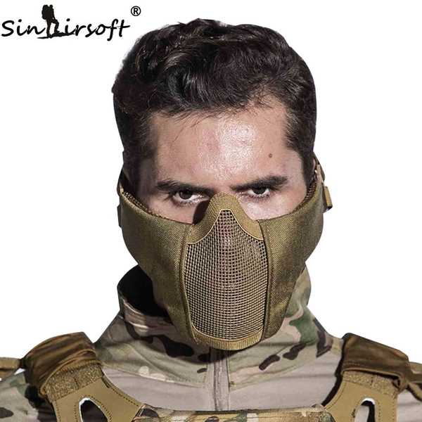 Tactical Full Face Steel Mesh Mask Hunting Airsoft Paintball Mask For CS  Cosplay