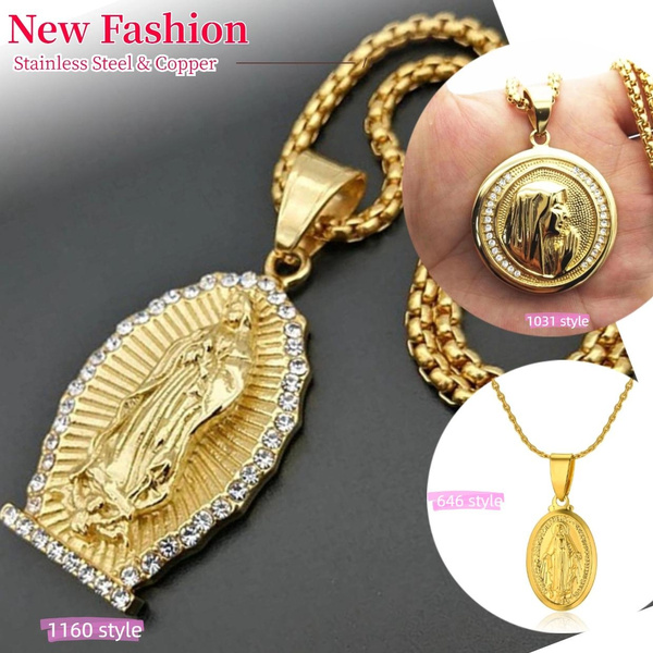 Stainless Steel Virgin Mary Chain 18K 