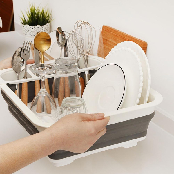 Cutlery Holder with Dish Drainer Porcelain Cutlery Container Cutlery Stand 