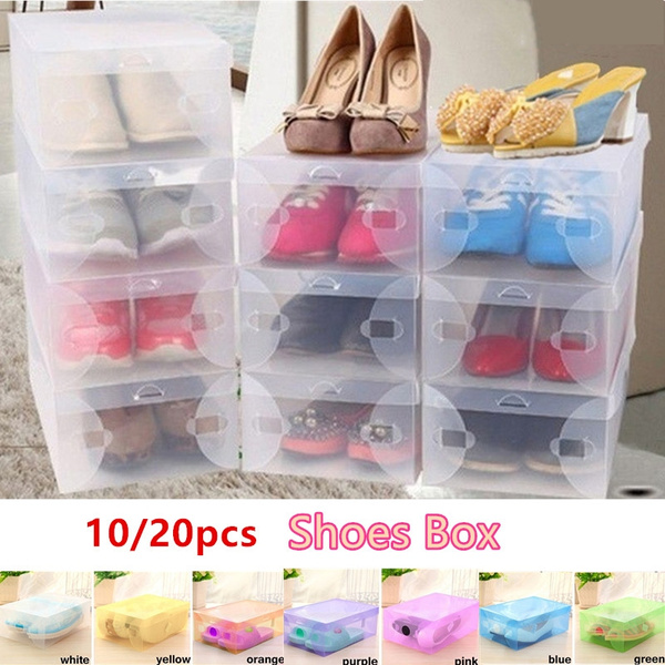 Mladen 10 20pcs Clear Plastic Stackable, Clear Storage Boxes For Shoes
