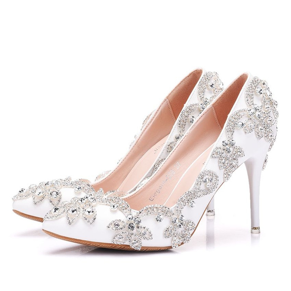 white diamond pumps