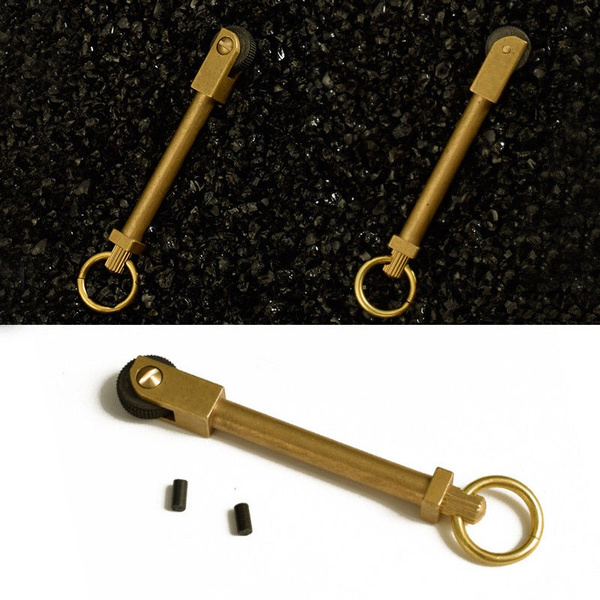 Brass EDC Gear Spark Wheel Fire Kit Starter Keychain Survival Outdoor Werkzeug 