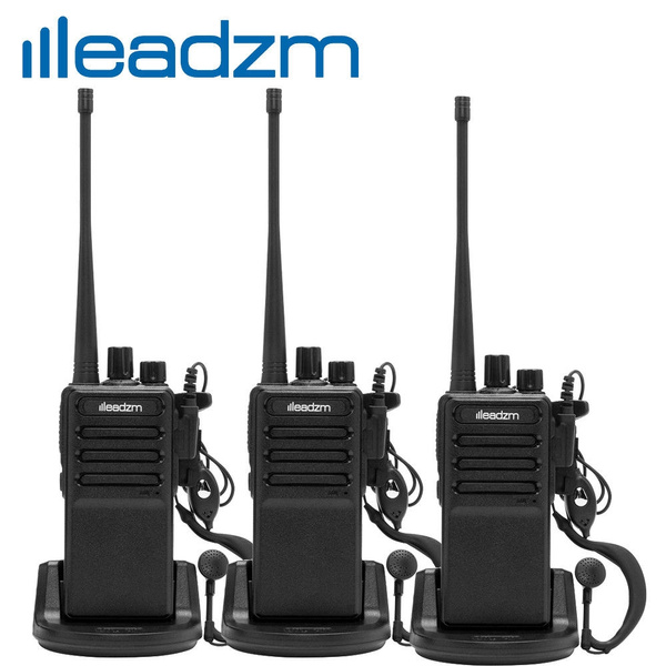 3 X Leadzm LE-C2 Walkie Talkie UHF 400-470MHz Two Way Radio 16 Channel Package 