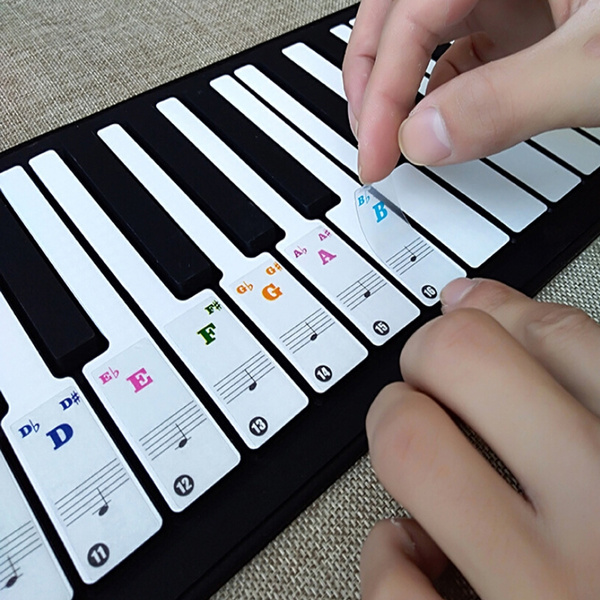 Transparent Cute Piano KeyBoard Sticker Piano Note Sticker For 61/88 ...