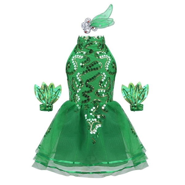 green dance costume