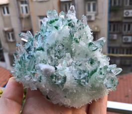 Crystal, crystalcluster, quartz, Green