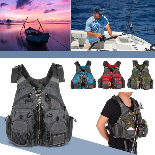 Lixada Outdoor Fishing Vest Pack Multi Pocket Breathable Mesh Fishing Vest  Waistcoat Jacket Coat Unpadded