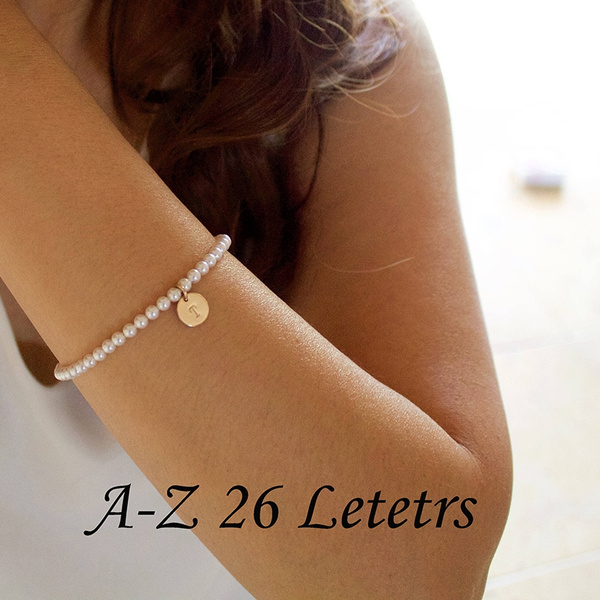 Personalized Monogram Bracelet with Pearl