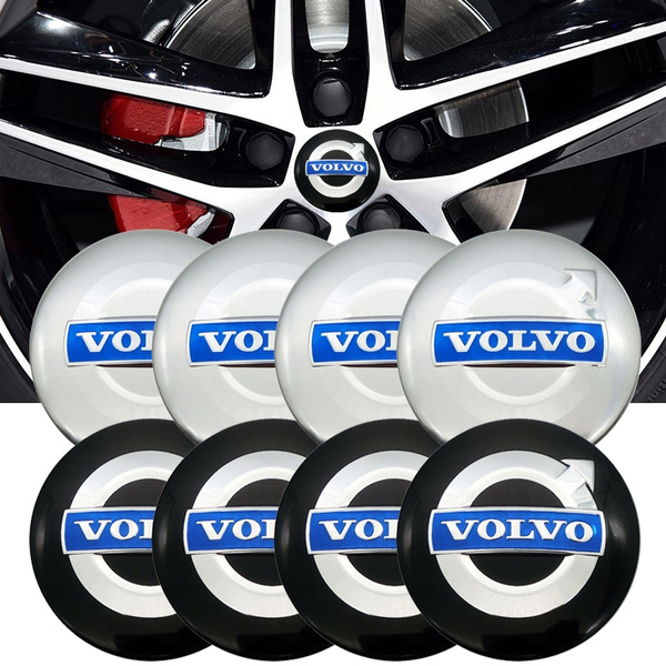 4x Volvo Wheel Centre Cap Silver/Argent 56 mm Lot de 4 Cache moyeu Logo 3D Decal 