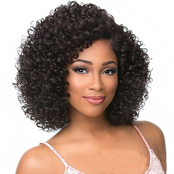Short Brazilian Curly Hair Wigs Big Wave Hair Extensions Party Wear  Short Brazilian Curly Hair Wigs Big Wave Hair Extensions Party Wear