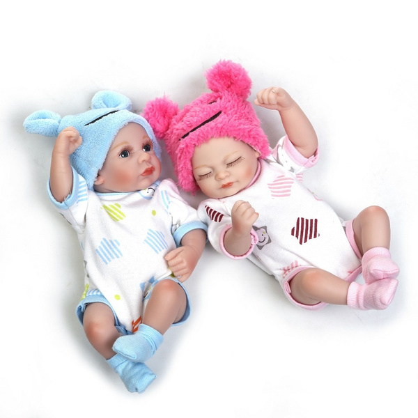 2pcs Set Mini Twin Silicone Dolls Realistic Babies Bebe Bonecas Dolls Wish