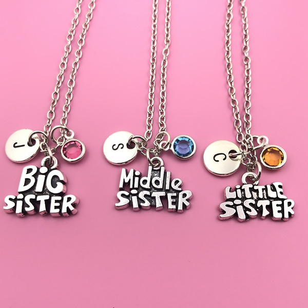 Buy Jewelry Necklace Gifts for Sisters, Big Sis & Lil Sis Heart Necklace  Set for 2, Sister Necklaces, Big & Little Sisters Birthday Gifts Online at  desertcartINDIA