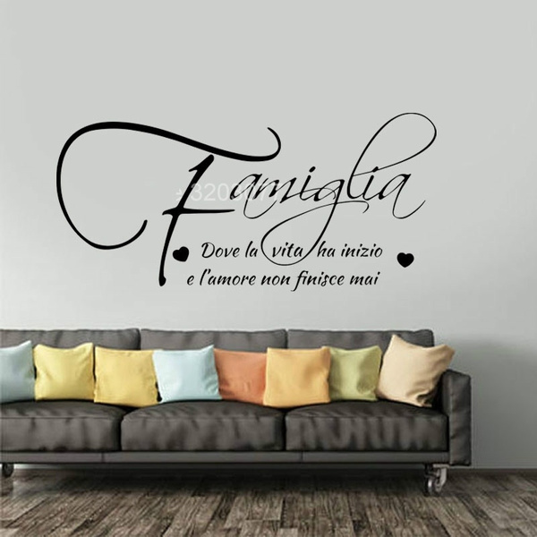 Family Wall Stickers Quotes Adesivi murali frasi famiglia amore