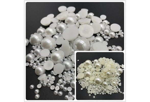 20 Gram 3mm-6mm Snow White Fake Round Pearls Assortments, DIY Shaker Cards  Fillers
