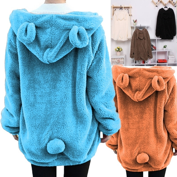 Fluffy bear hotsell ear hoodie