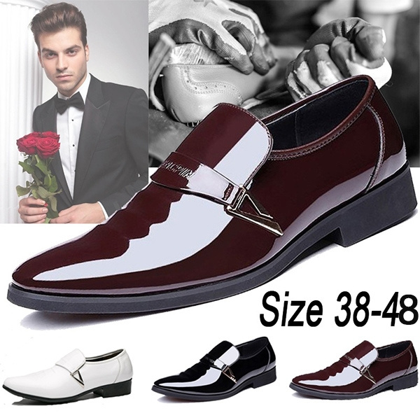 Fashion Trend Men's Shoes Bright Leather Sets Footwear Business Dress ...