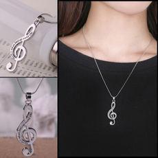 Silver Jewelry, fashiondesignnecklace, Jewelry, musicsymbolnecklace