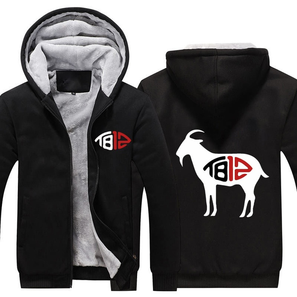 Tom Brady Goat Thicken Hoodie TB12 Warm Hoodie Football Season Brady Fleece  Thicken Coat Hoodie