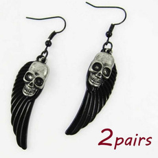 gothicearring, Goth, Dangle Earring, Joyería de pavo reales