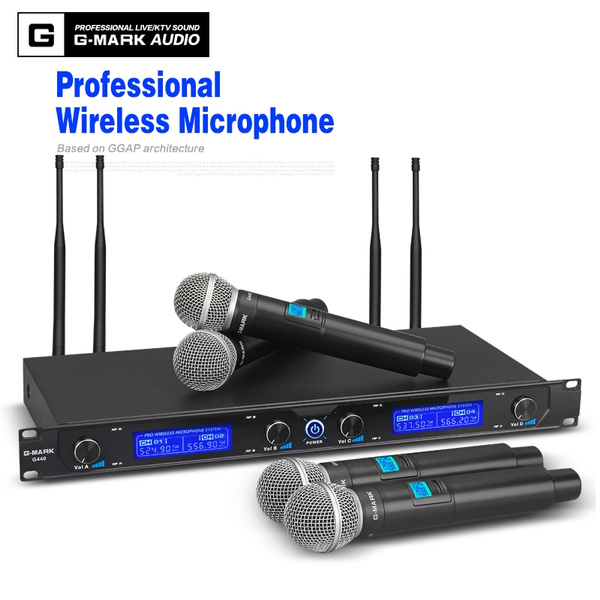 G-MARK Wireless Microphone System G440 Professional 50 meters Four