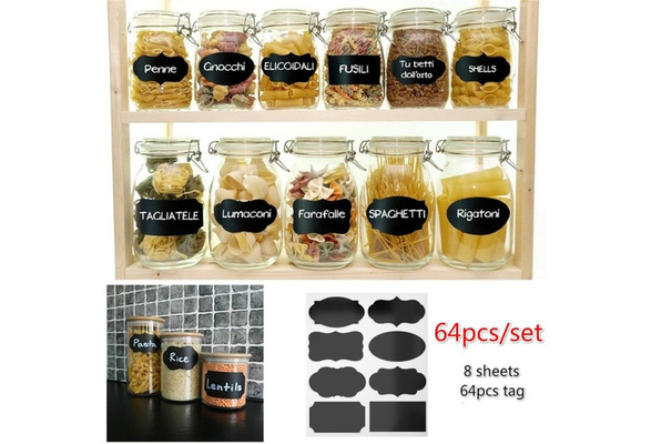 80pcs Chalkboard Blackboard Stickers Decals Craft Kitchen Chalk Board Jar Labels