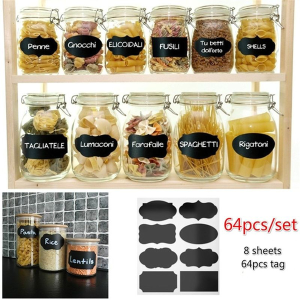 16X/32X Chalkboard Blackboard Chalk Board Stickers Craft Kitchen Jar Labels DSUK