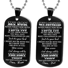 To My Son / Daughter Never Forget That How Much I Love You To Believe Love Dad Mom Dog Tag Military Necklace Birthday Graduation Christmas Gift for Kids