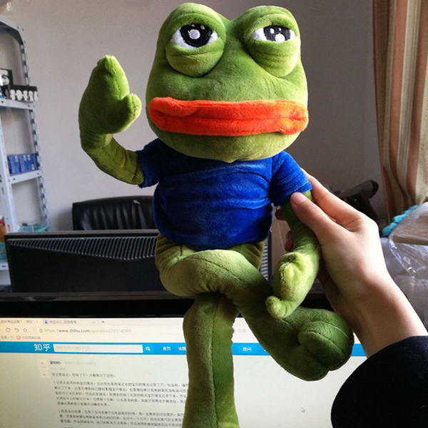18'' Pepe The Frog Sad Frog Plush 4chan Kekistan Meme Doll Stuffed Toy