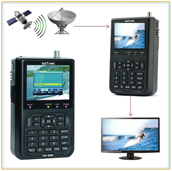 SATlink WS6906 3.5\ LCD DVBS FTA Data Digital Satellite Signal Finder