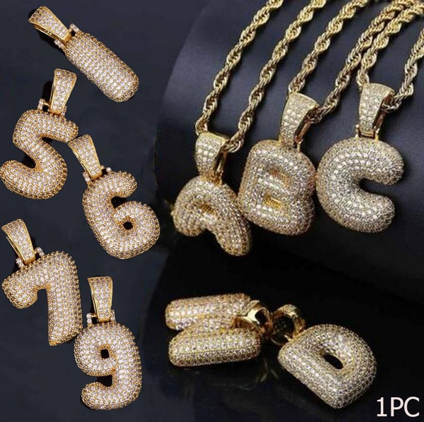 Bubble Letters Pendant Necklace 