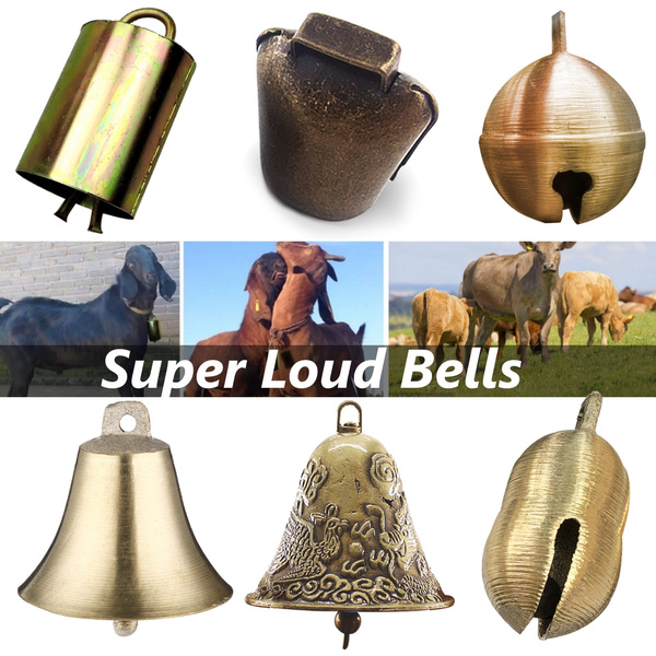 NUOBESTY 2pcs Cow Horse Sheep Grazing Copper Bells Cattle Farm Animal Copper Loud Bronze Bells