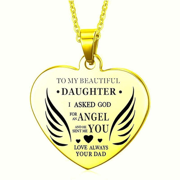 Gift for Daughter Necklace From Dad Forever Love You Father Daughter Little  Girl | eBay
