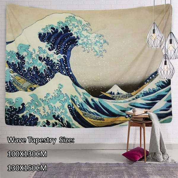 Wall Surf Tapestry Hanging Tapestries The Great Wave Blanket Wall