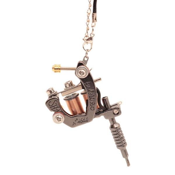 Besta Mini Tattoo Machine Pendant Silver Lucky Machine Necklace Key Chain  Necklace Punk Style | Wish