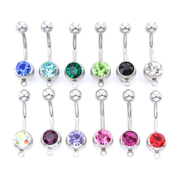 Drperfect 9PCS Belly Button Rings 316L Surgical Stainless Steel Belly  Piercing 14G Cute Pink CZ Dangle Belly Rings Curved Navel Rings Barbell  Body