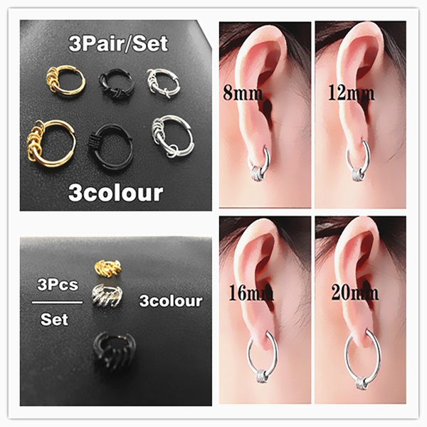 Flipkart.com - Buy shivay Mens Earring & Women Earring Fashion Multi  jewellery Valentine Platinum Black Blue Golden Silver Surgical Plug Hoop  Ear piercing Studs stainless Steel Jewelry Stylish Fancy Party wear casual