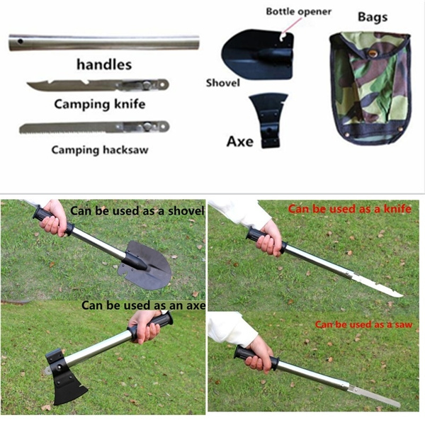 Outdoor fourinone multifunction shovel kit engineering shovel small