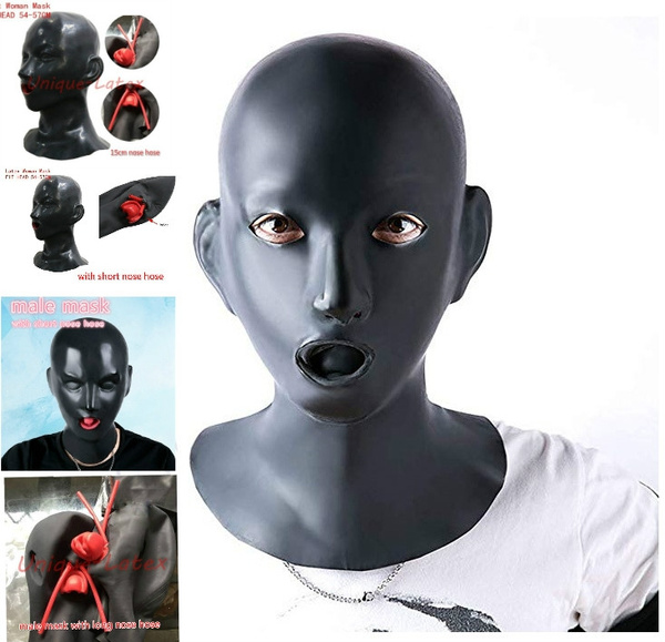 Latex Head Mask Hood Cosplay Headgear Mask Full Face Mask