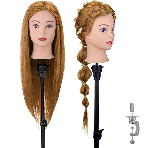 24" 30 Real Human Hair Training Head Professional Salon Model Head