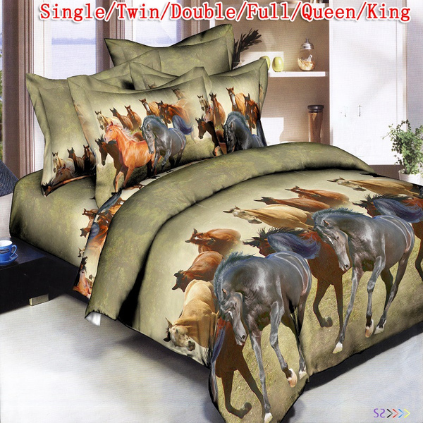 Bedroom Furniture 2/3/4PCS Polyester Bedding Sets 3D Print Galloping