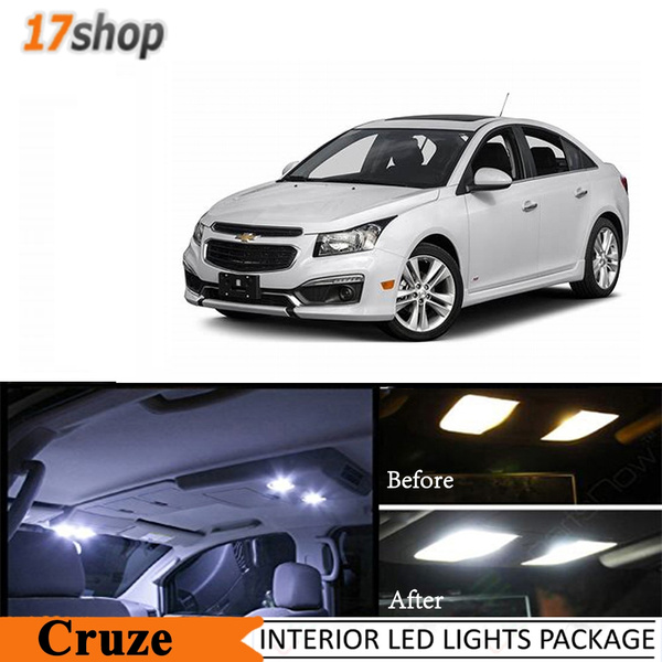9pcs 2011-2014 Chevy Cruze White Interior License Plate LED Lights Package Kit